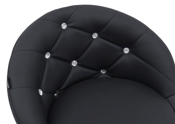 HC948N Scaun Negru Piele Ecologica cu Bază Cromata