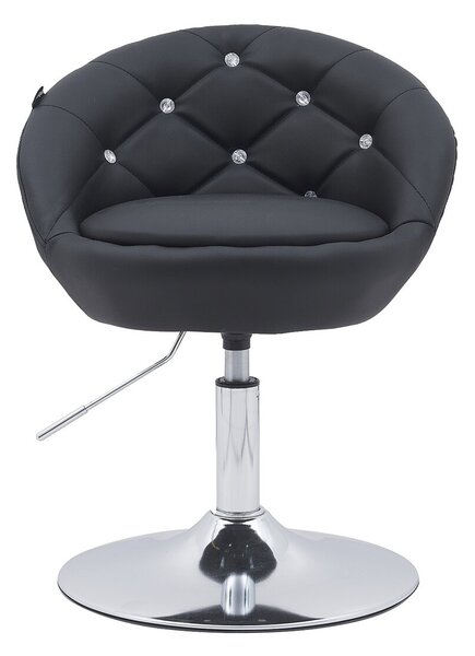 HC948N Scaun Negru Piele Ecologica cu Bază Cromata