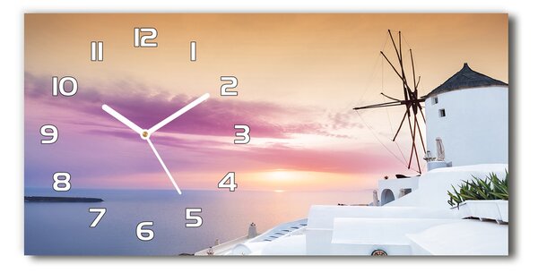 Ceas de perete modern din sticla Santorini, Grecia