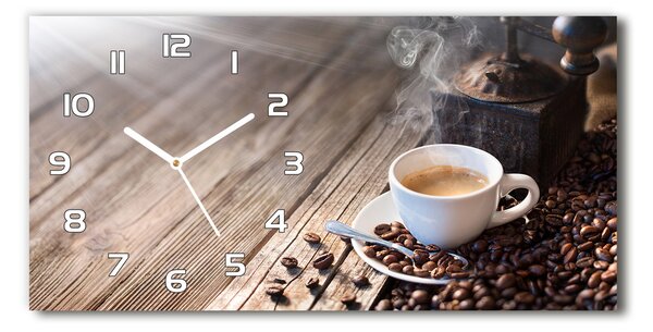 Ceas de perete modern din sticla Cafeaua de dimineață