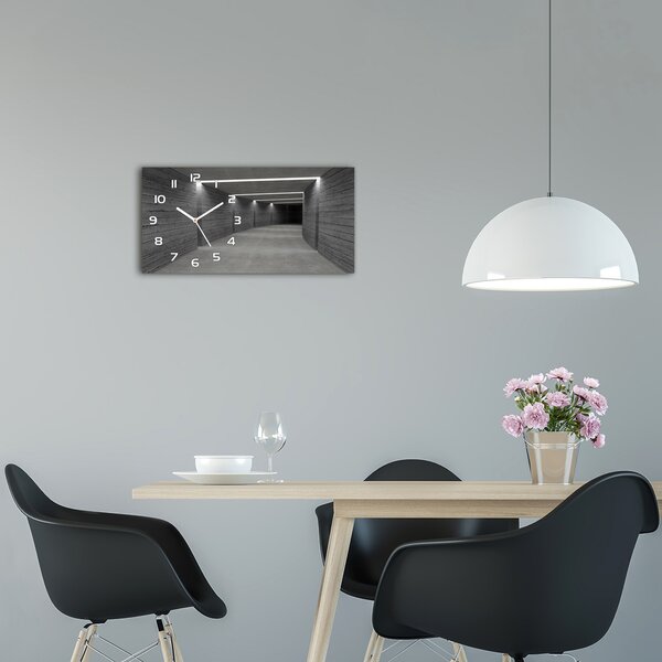 Ceas de perete modern din sticla Tunelul de beton