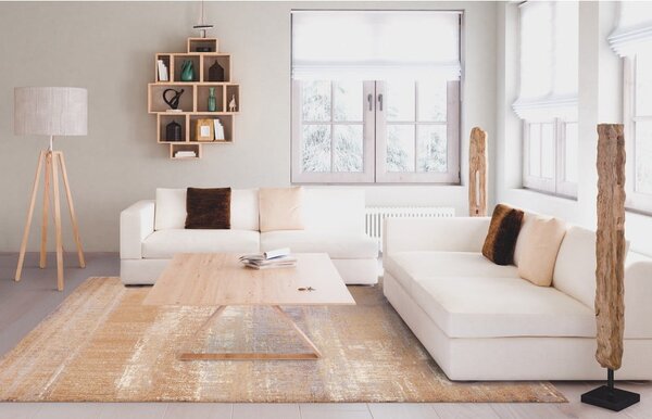 Covor maro din lână 100x180 cm Layers – Agnella