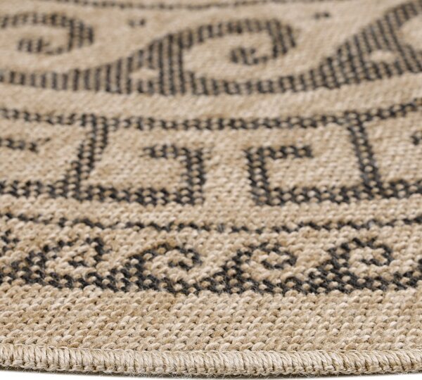 Covor de exterior negru/bej rotund ø 80 cm Comilla – Ayyildiz Carpets