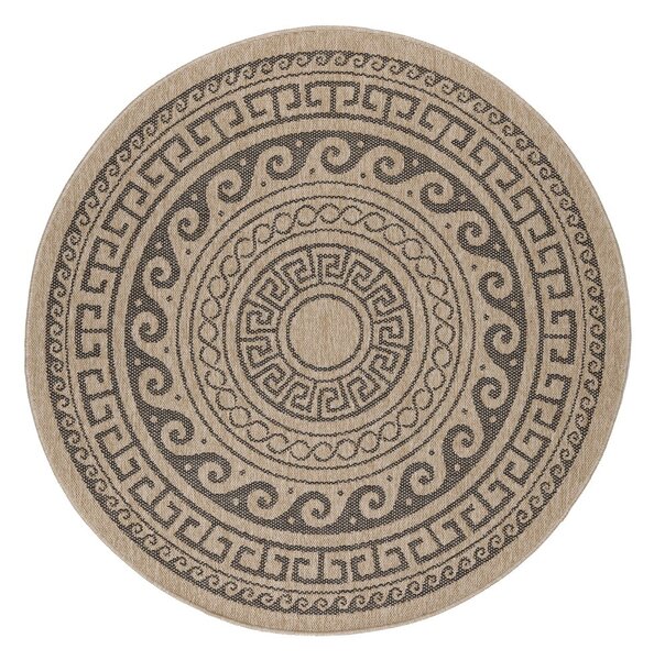 Covor de exterior negru/bej rotund ø 80 cm Comilla – Ayyildiz Carpets