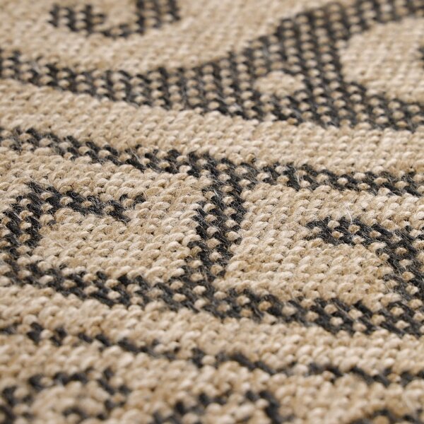 Covor de exterior negru/bej rotund ø 80 cm Comilla – Ayyildiz Carpets