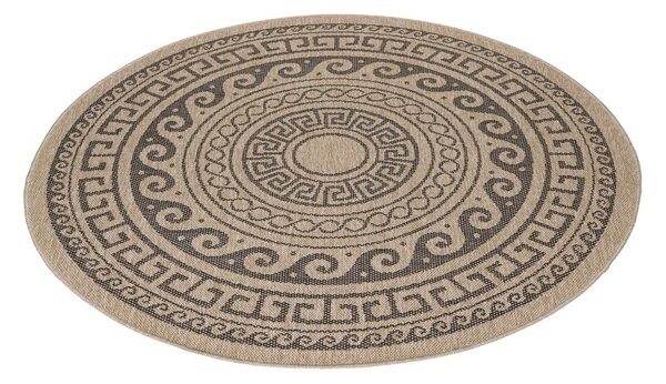 Covor de exterior negru/bej rotund ø 80 cm Comilla – Ayyildiz Carpets