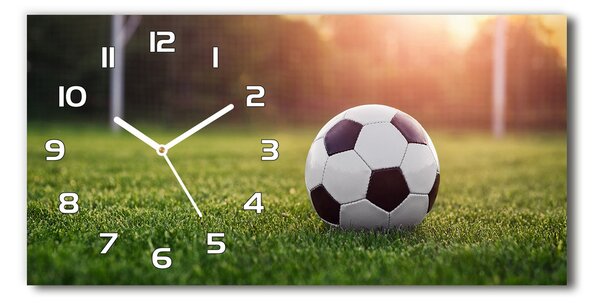 Ceas de perete orizontal din sticlă Fotbal