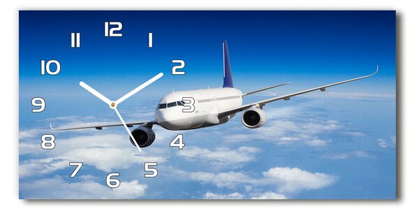 Ceas de perete modern din sticla Avionul în aer