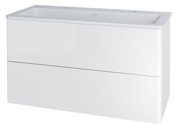 Mereo Mereo, Siena, dulap de baie din marmură turnată 101 cm, pentru 2 robinete, MER-CN412M2