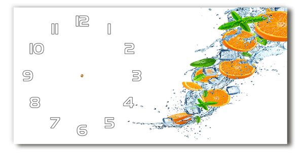 Ceas de perete modern din sticla portocale