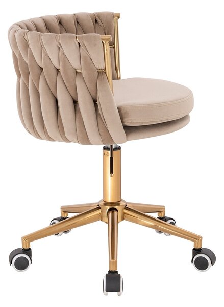 HR450K Scaun Latte din Catifea cu Bază Aurie