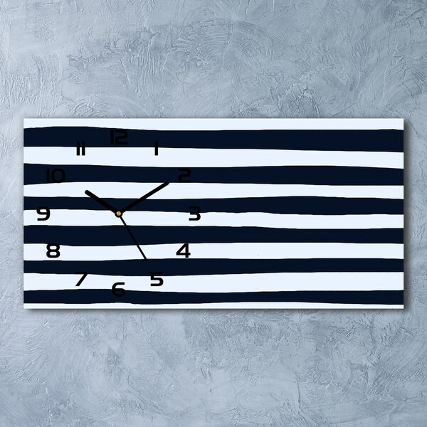 Ceas de perete modern din sticla fundal Striped