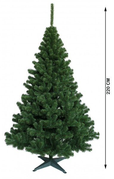 Brad de Craciun artificial cu aspect natural, inaltime 220 cm, verde, suport inclus(Brazi)