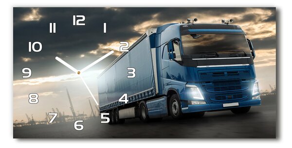 Ceas de perete orizontal din sticlă Camion