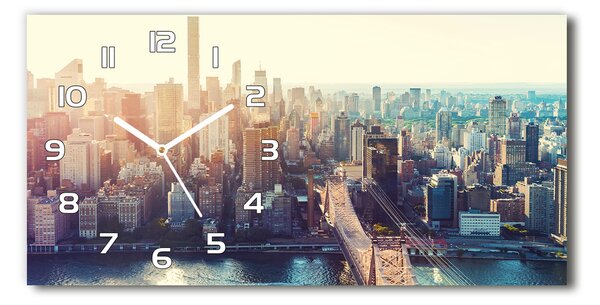 Ceas de perete orizontal din sticlă New York pasăre de zbor