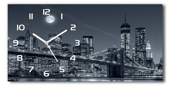 Ceas de perete orizontal din sticlă Manhattan New York City