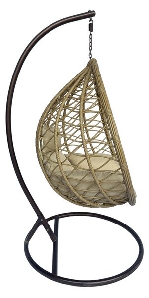 Balansoar de Gradina Model Lyere, Bej/Maro, 120x108x195 cm