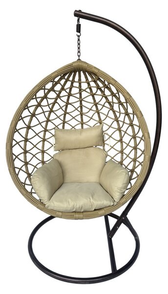 Balansoar de Gradina Model Lyere, Bej/Maro, 120x108x195 cm