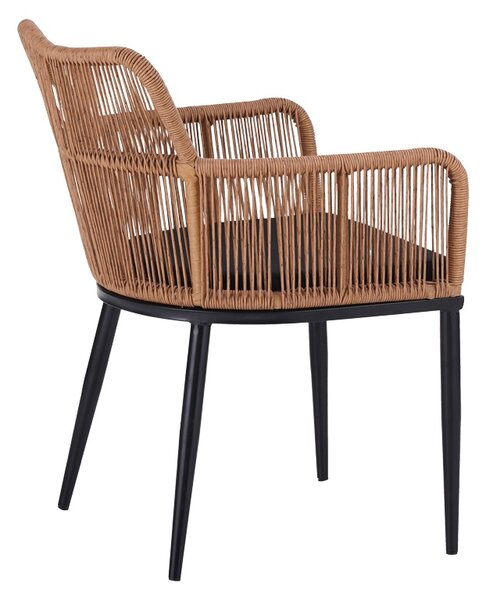 Fotoliu de Gradina Model Naoki, Natural/Negru, 59x62.5x78 cm