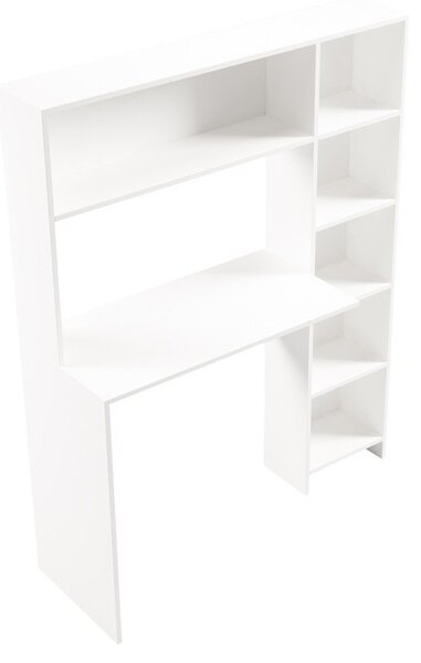 Birou Janson Pakoworld cu bibliotecă, alb, 113.2x40x141.8 cm