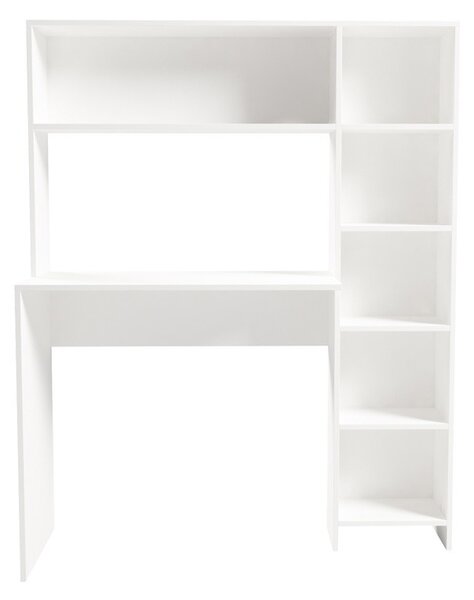 Birou Janson Pakoworld cu bibliotecă, alb, 113.2x40x141.8 cm