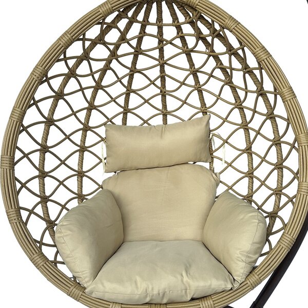 Balansoar de Gradina Model Lyere, Bej/Maro, 120x108x195 cm