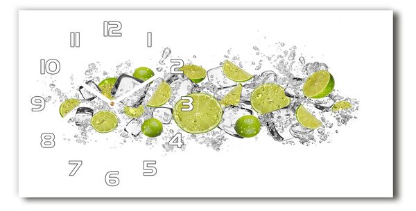 Ceas de perete modern din sticla cuburi de gheata Lime
