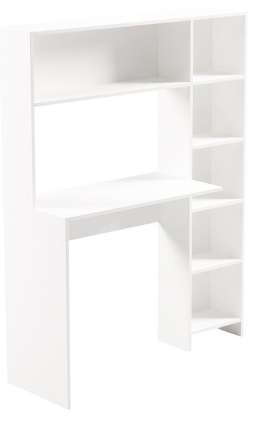 Birou Janson Pakoworld cu bibliotecă, alb, 113.2x40x141.8 cm