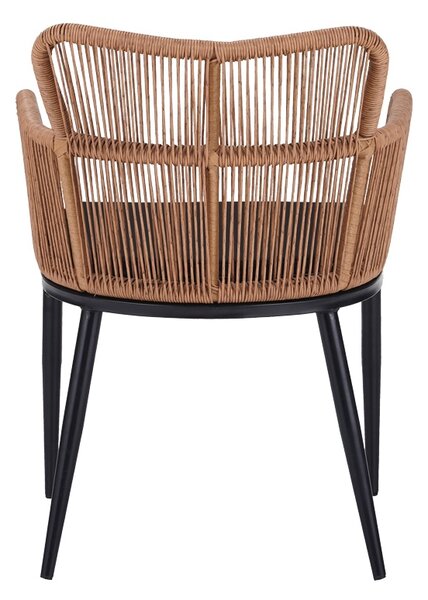 Fotoliu de Gradina Model Naoki, Natural/Negru, 59x62.5x78 cm