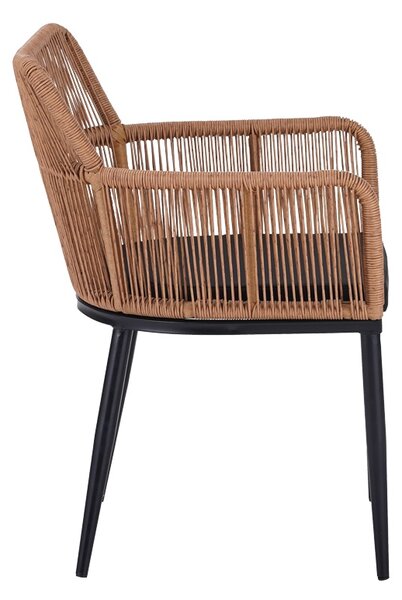 Fotoliu de Gradina Model Naoki, Natural/Negru, 59x62.5x78 cm