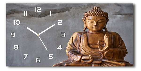 Ceas de perete modern din sticla buddha din lemn