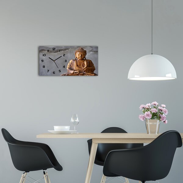 Ceas de perete modern din sticla buddha din lemn