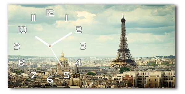 Ceas de perete orizontal din sticlă Turnul Eiffel din Paris