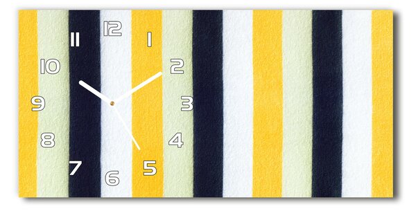 Ceas de perete orizontal din sticlă fundal Striped