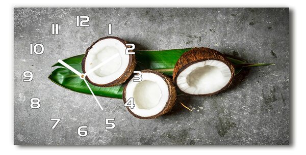 Ceas de perete modern din sticla jumătăți de nucă de cocos