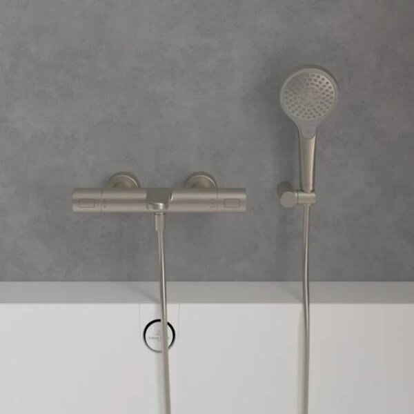 Pară de dus Villeroy&Boch, Verve, 3 jeturi, brushed nickel