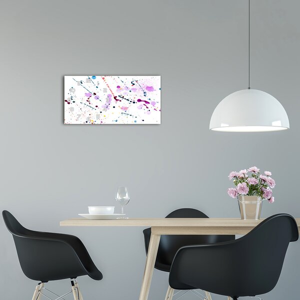 Ceas de perete modern din sticla pete abstracte