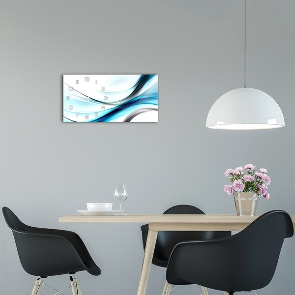 Ceas de perete modern din sticla valuri abstracte