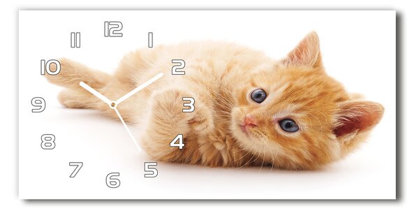 Ceas de perete modern din sticla Red Cat