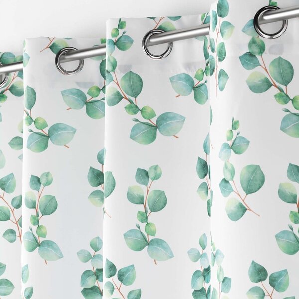 Draperie albă/verde 140x280 cm Leandre – douceur d'intérieur