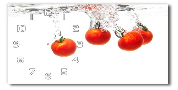 Ceas de perete orizontal din sticlă Tomatele sub apă