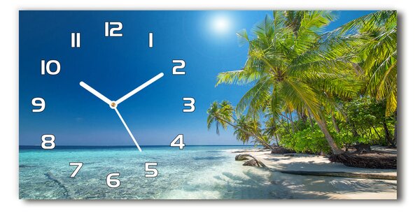 Ceas de perete modern din sticla plaja Maldive