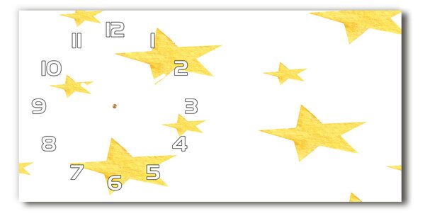 Ceas de perete modern din sticla stele galbene