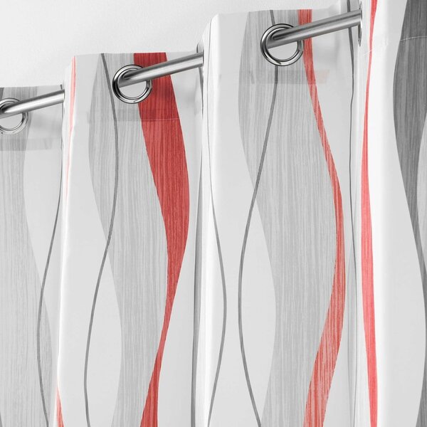 Draperie roșie/albă 140x260 cm Ondulys – douceur d'intérieur