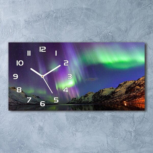 Ceas de perete modern din sticla Aurora boreala