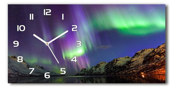 Ceas de perete modern din sticla Aurora boreala