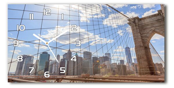 Ceas de perete orizontal din sticlă Cele mai multe New York