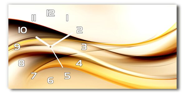 Ceas de perete orizontal din sticlă valuri abstracte