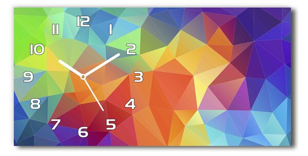 Ceas de perete orizontal din sticlă fundal geometrică
