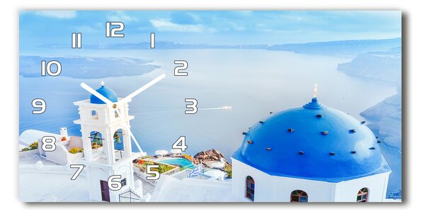 Ceas de perete modern din sticla Santorini, Grecia